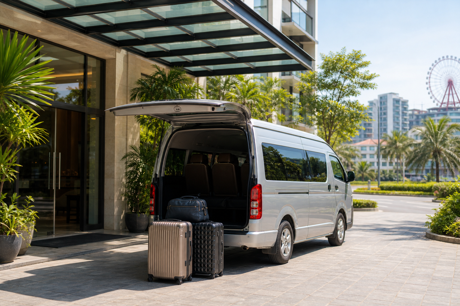 Trang chủ Private transfer van with luggage in Ha Long