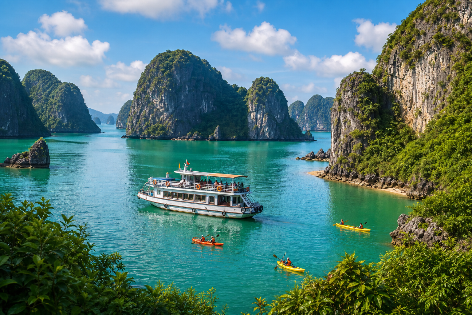 Trang chủ Cruise boat and kayaks in Ha Long Bay